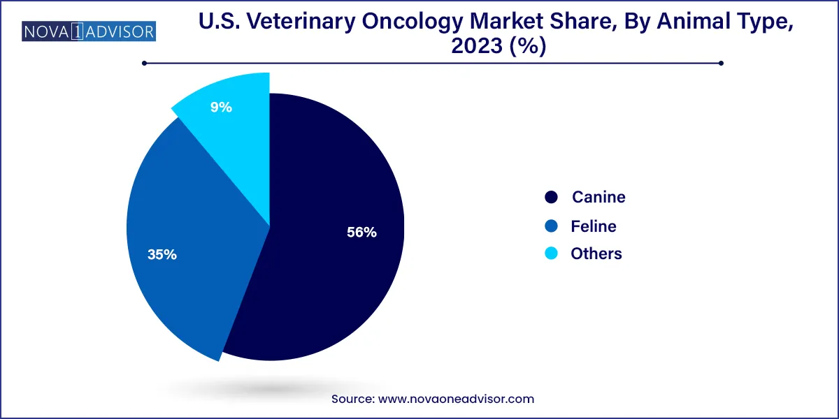 U.S. Veterinary Oncology Market Share, By Animal Type, 2023 (%)